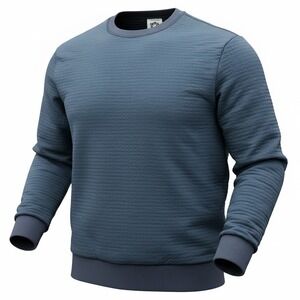 Obermeyer Explorer Tech Crew Mens Size M Blue Nights Quilted Sweatshirt